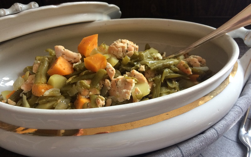 Grüne Bohnen mit Lachs